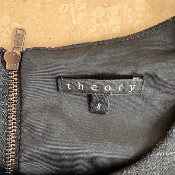 Theory Black Window Pane Sleeveless Virgin Wool Sheath Womens Size 8 - Picture 14 of 16